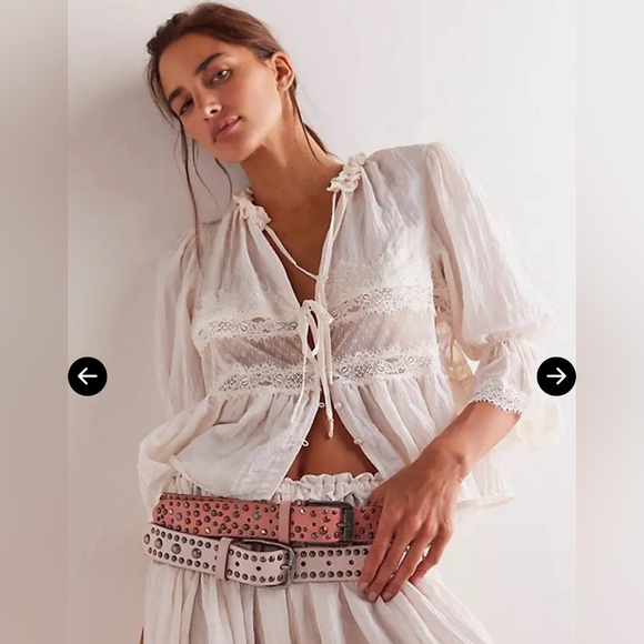 NWT FREE PEOPLE INTIMATELY Forever Young Bed Jacket | White Alyssum - Picture 6 of 16